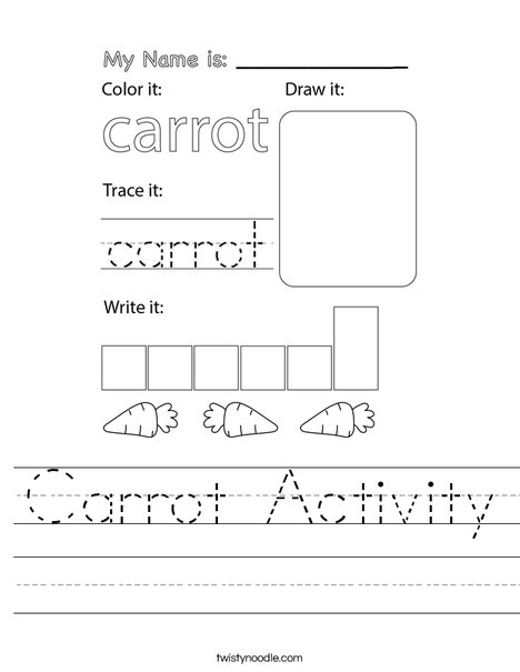 Carrot Activity Worksheet