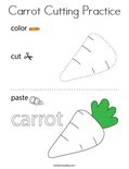 Carrot Cutting Practice Coloring Page