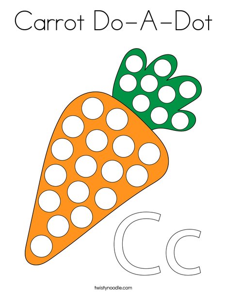 Carrot Do-A-Dot Coloring Page