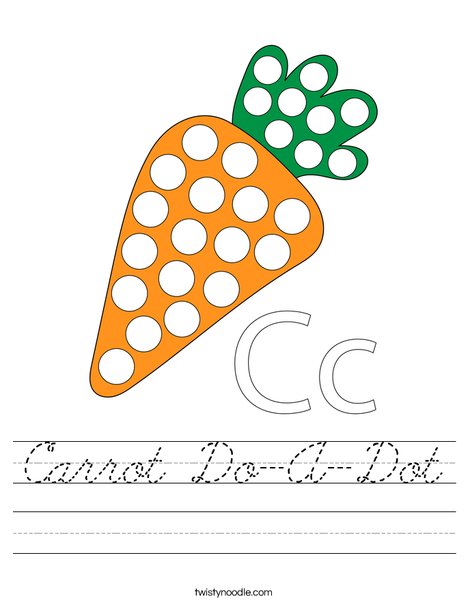 Carrot Do-A-Dot Worksheet