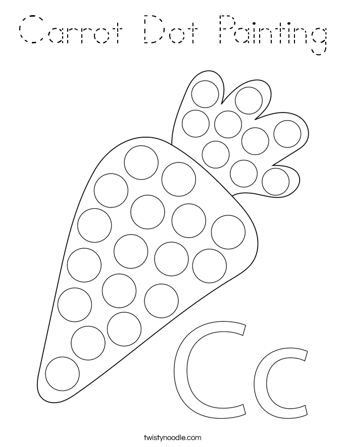 Carrot Dot Painting Coloring Page
