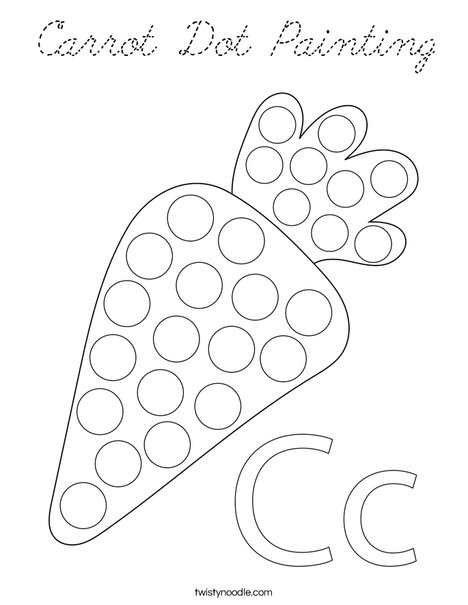 Carrot Dot Painting Coloring Page