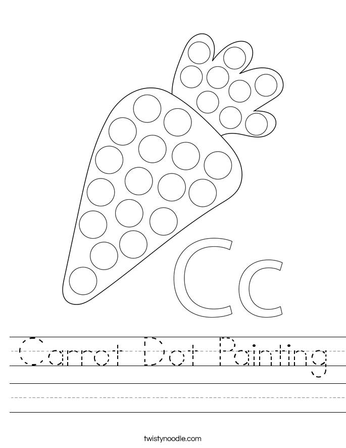 Carrot Dot Painting Worksheet