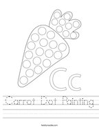 Carrot Dot Painting Handwriting Sheet