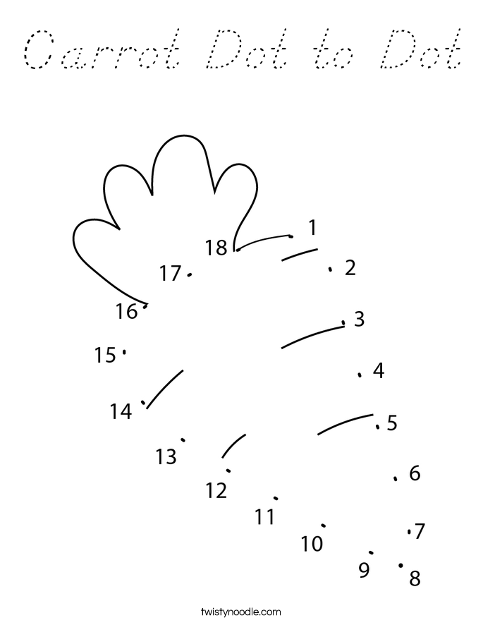 Carrot Dot to Dot Coloring Page