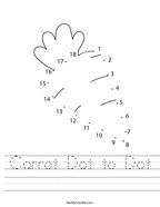 Carrot Dot to Dot Handwriting Sheet