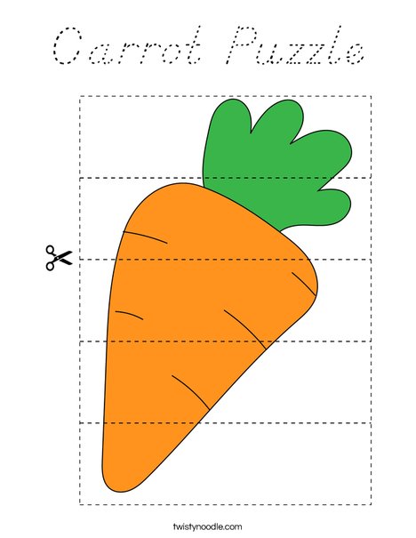 Carrot Puzzle Coloring Page