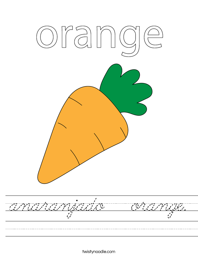 anaranjado   orange. Worksheet
