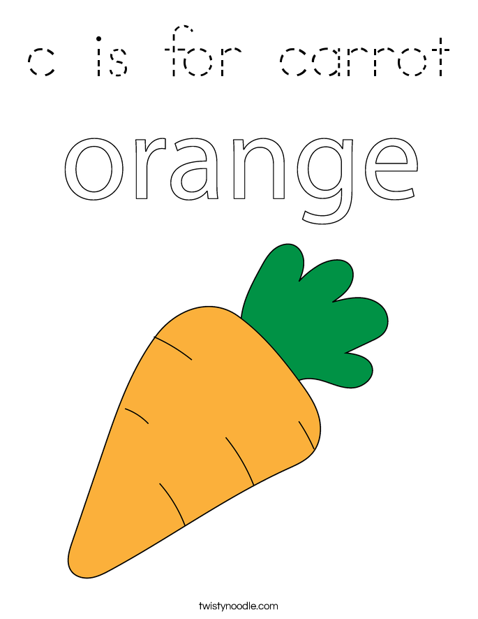 c is for carrot Coloring Page
