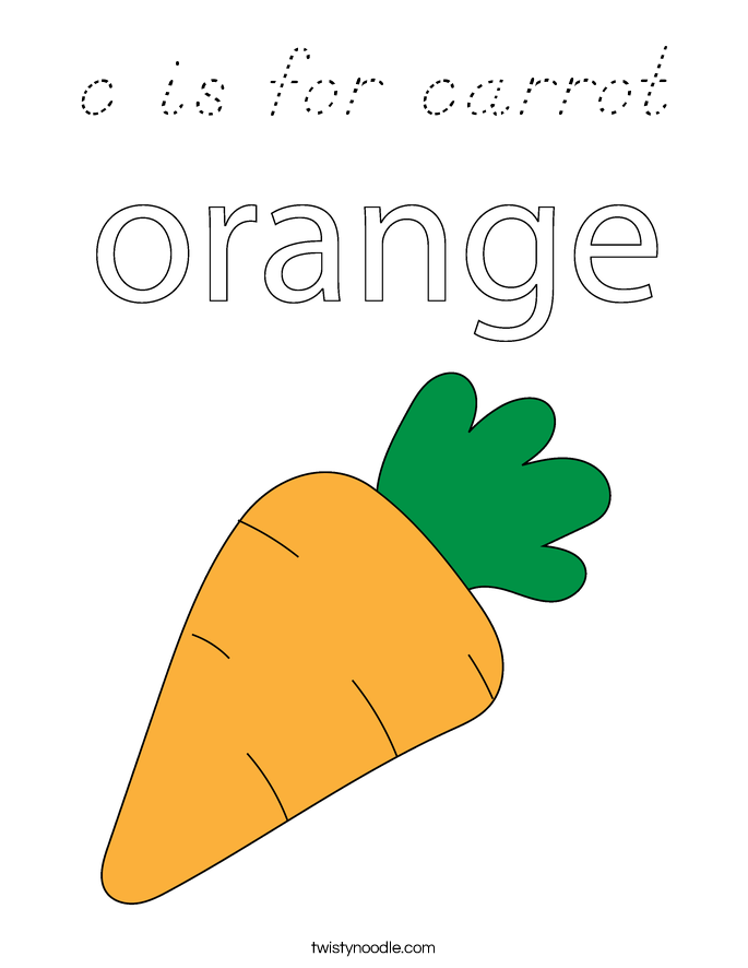 c is for carrot Coloring Page