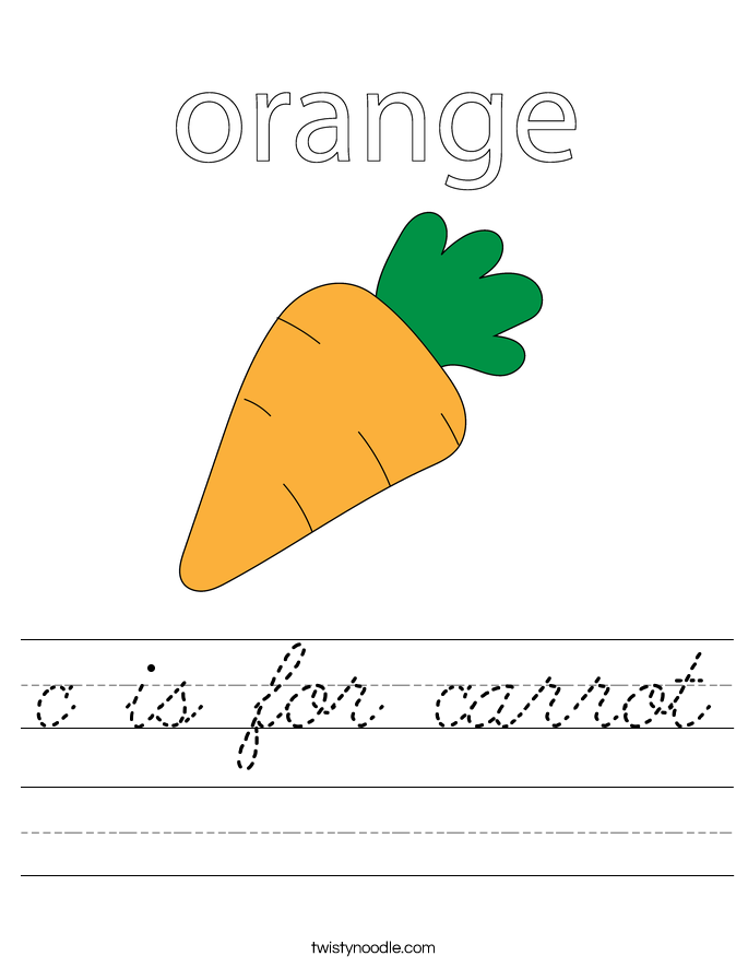 c is for carrot Worksheet