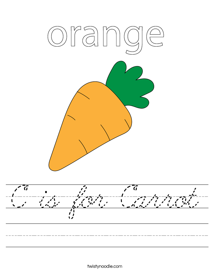 C is for Carrot Worksheet