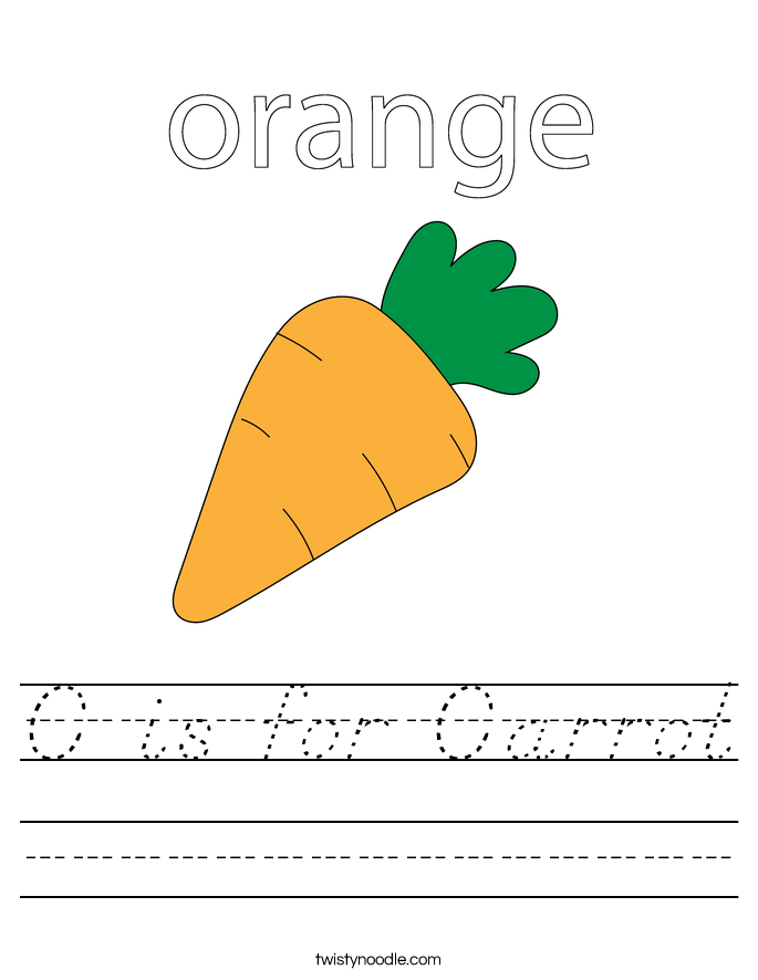 C is for Carrot Worksheet