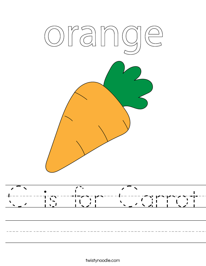 C is for Carrot Worksheet