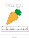 C is for Carrot Worksheet