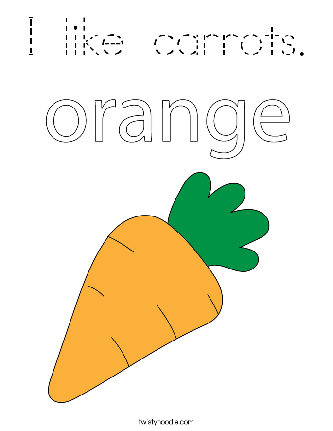 I like carrots. Coloring Page