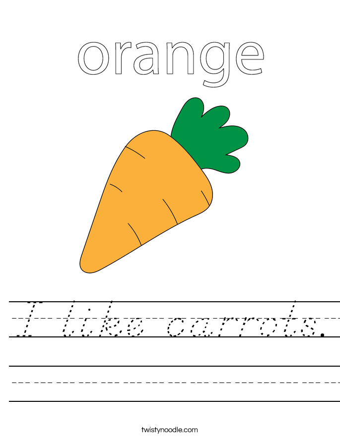 I like carrots. Worksheet