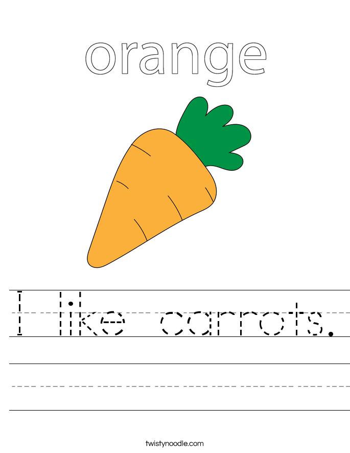I like carrots. Worksheet