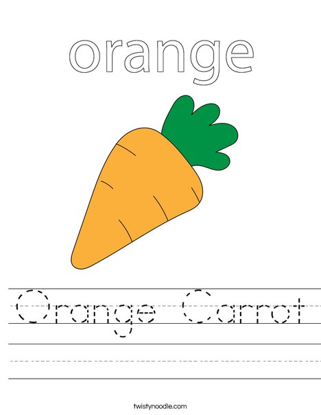 Orange Carrot Worksheet - Twisty Noodle