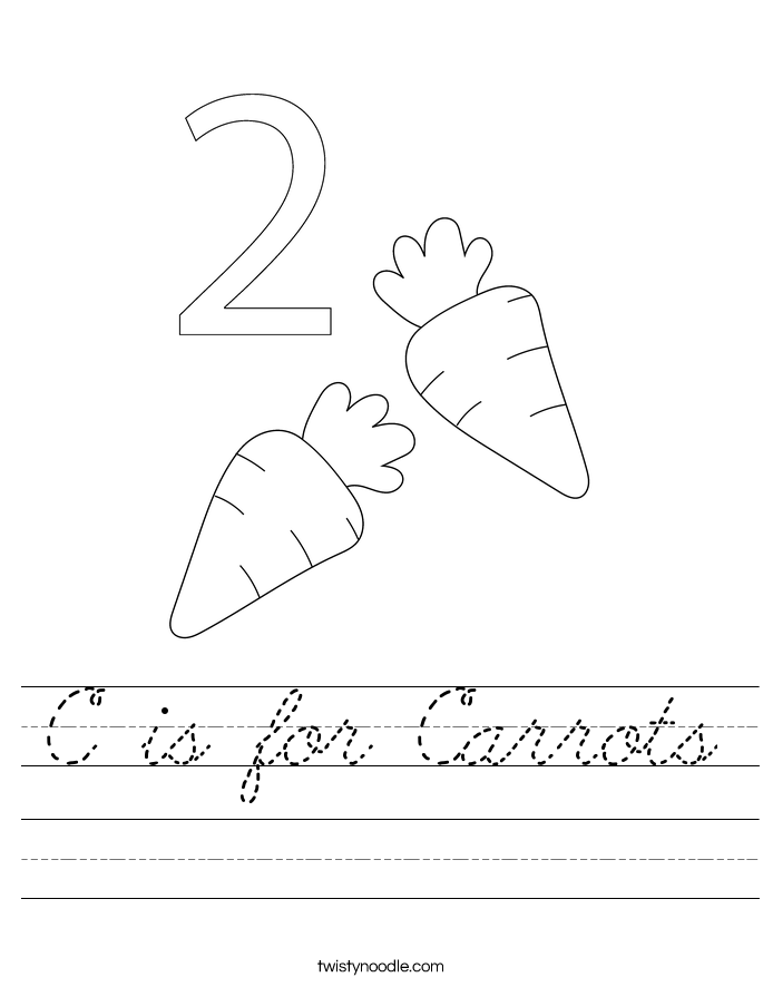 C is for Carrots Worksheet