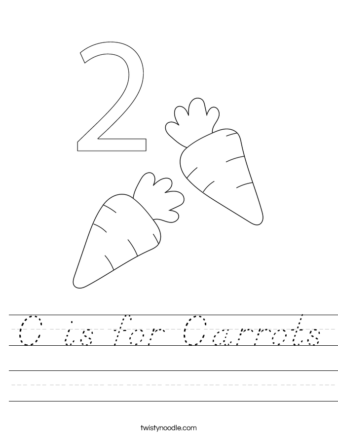 C is for Carrots Worksheet