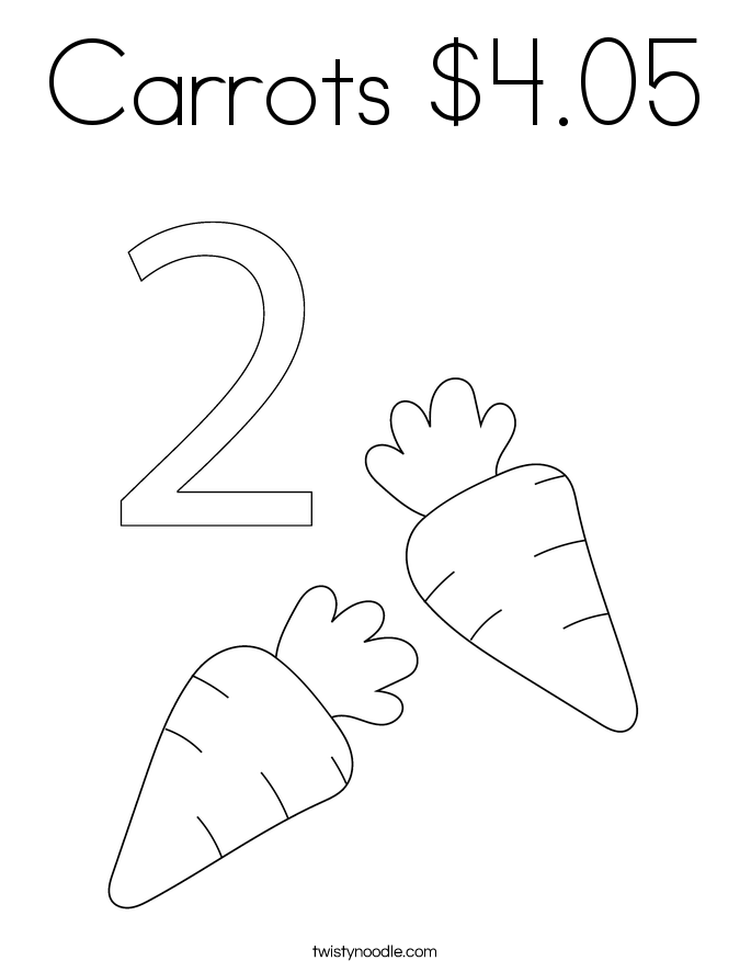 Carrots $4.05 Coloring Page