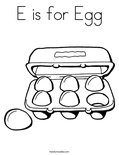 E is for Egg Coloring Page