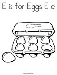 E is for Eggs E e Coloring Page