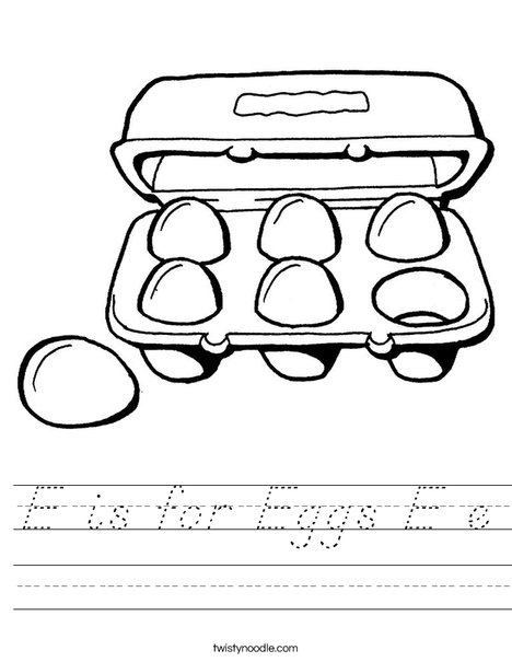 Carton of Six Eggs Worksheet