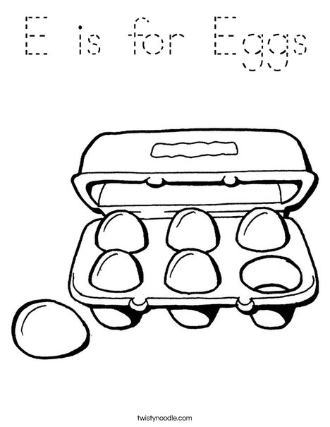Carton of Six Eggs Coloring Page