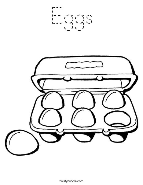 Carton of Six Eggs Coloring Page