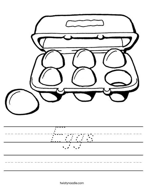 Carton of Six Eggs Worksheet