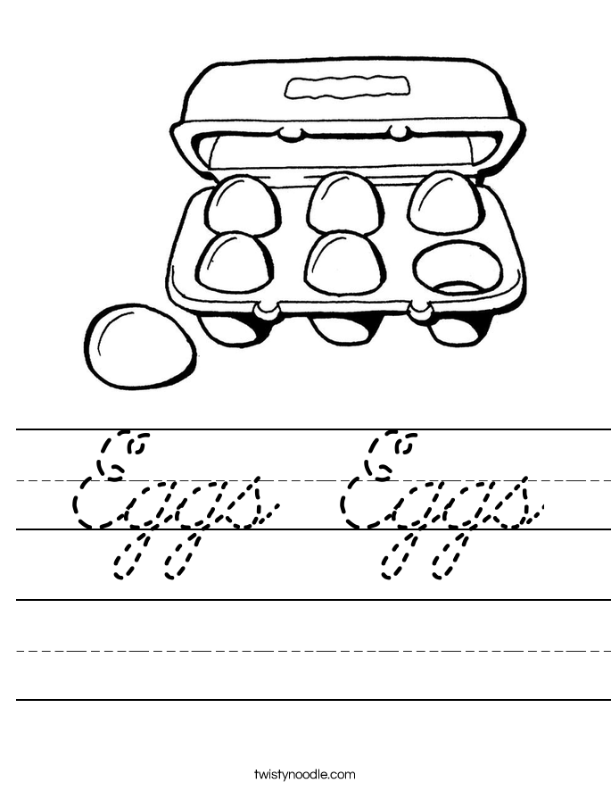 Eggs Eggs Worksheet