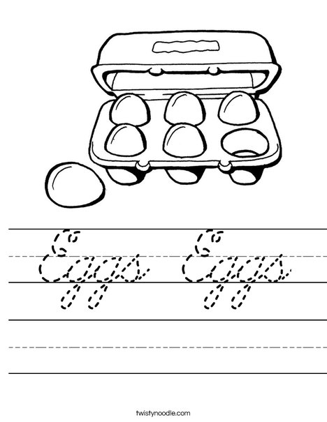 Carton of Six Eggs Worksheet