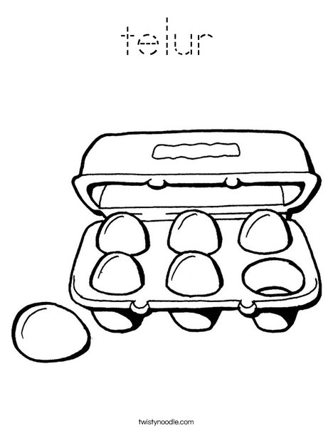 Carton of Six Eggs Coloring Page