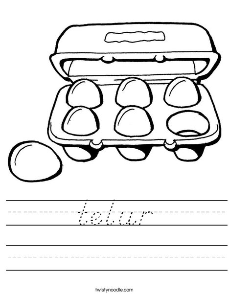 Carton of Six Eggs Worksheet