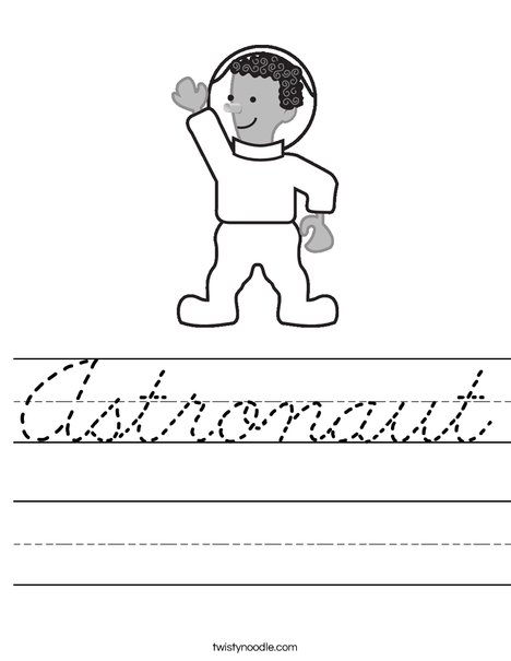 Cartoon Astronaut Worksheet