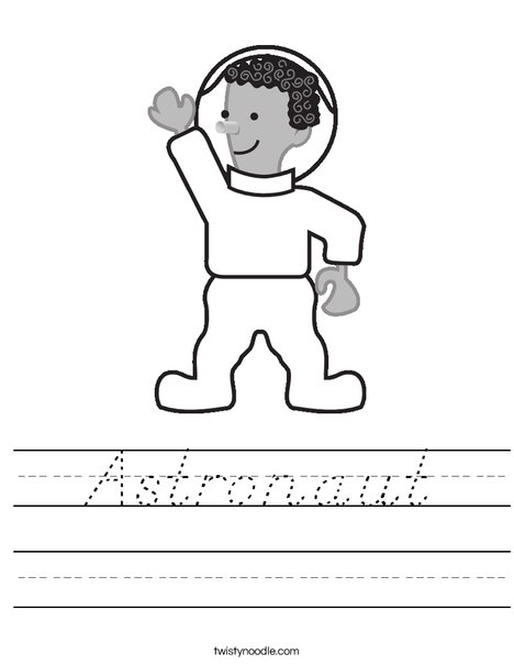 Cartoon Astronaut Worksheet