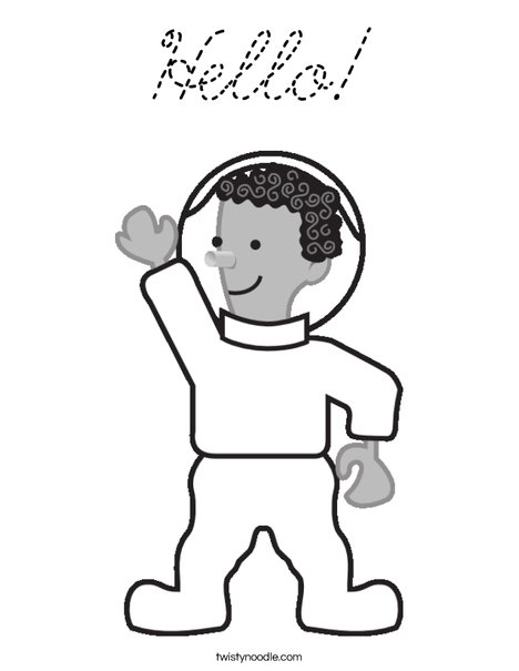 Cartoon Astronaut Coloring Page