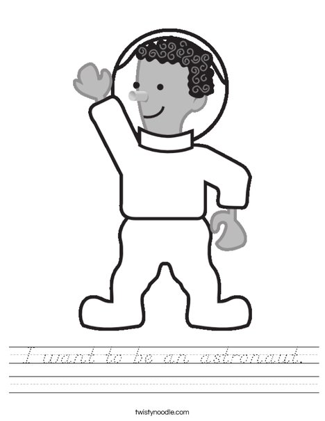 Cartoon Astronaut Worksheet