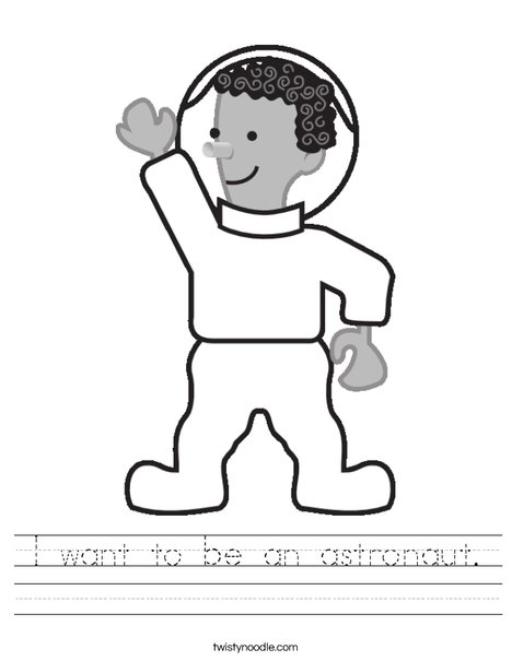 Cartoon Astronaut Worksheet