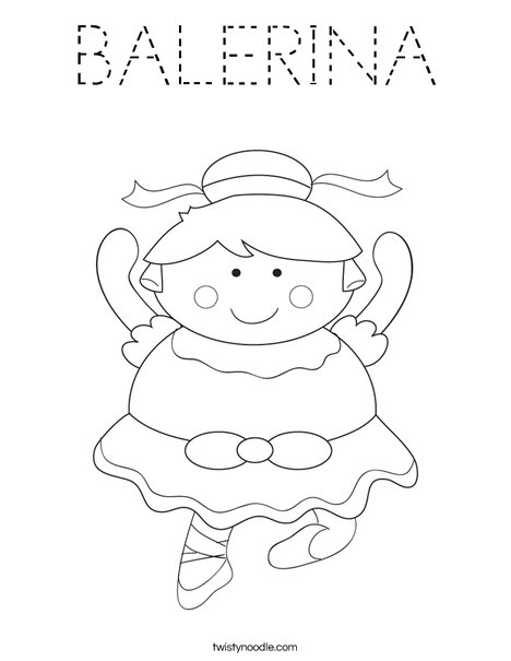 Cartoon Ballerina Coloring Page