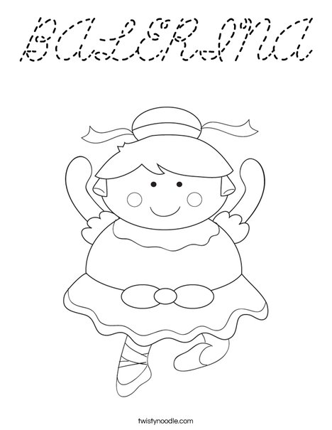 Cartoon Ballerina Coloring Page