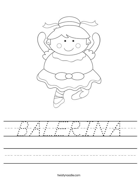 Cartoon Ballerina Worksheet