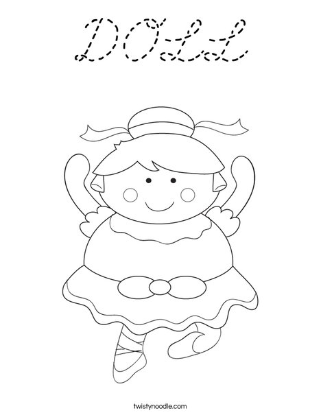 Cartoon Ballerina Coloring Page