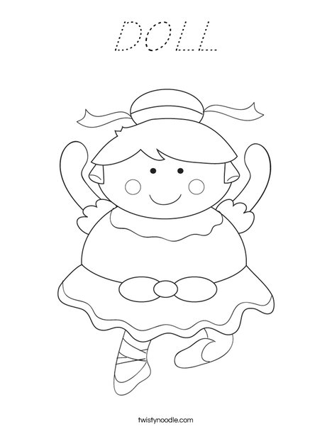 Cartoon Ballerina Coloring Page