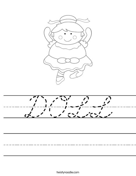 Cartoon Ballerina Worksheet