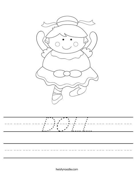 Cartoon Ballerina Worksheet