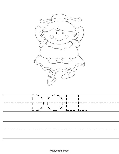 Cartoon Ballerina Worksheet