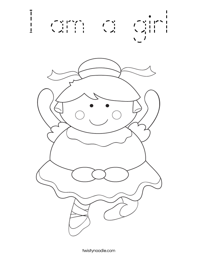 I am a girl Coloring Page